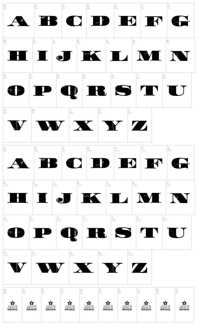 Walk font map